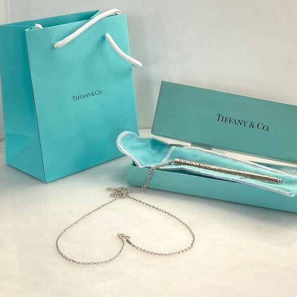 Vintage TIFFANY & CO 925 Sterling Silver Rare Ballpoint Pen with Necklace - Picture 7 of 16
